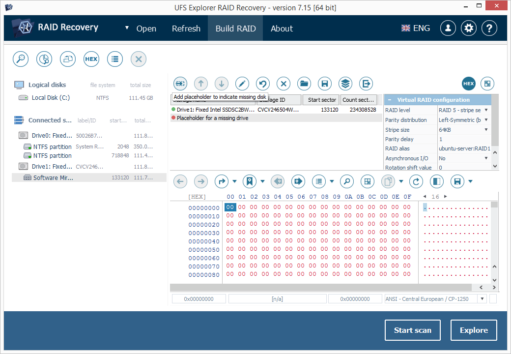 add placeholder for missing raid component in raid builder in ufs explorer raid recovery software