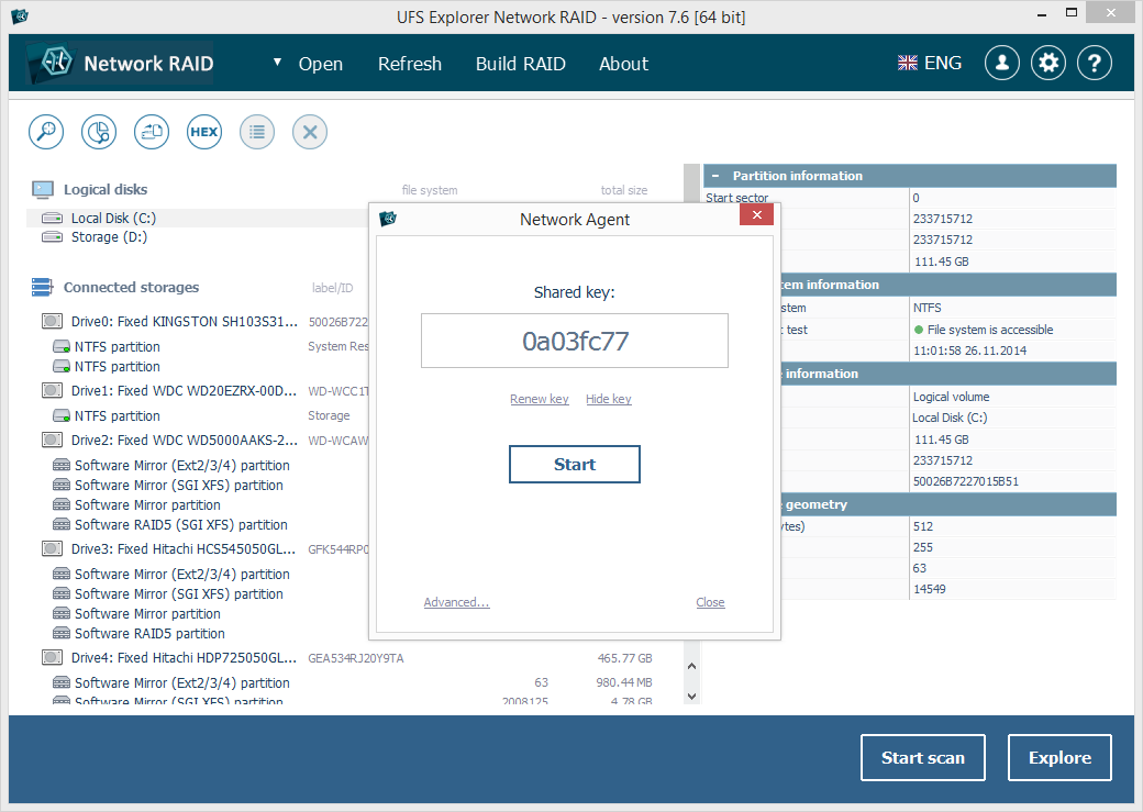 UFS Explorer Network RAID screenshot