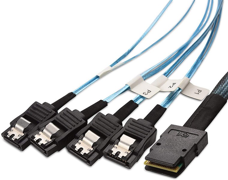 photo of sas to sata forward breakout cable