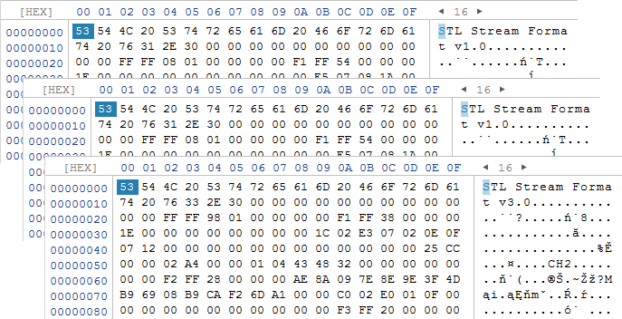 several sample files opened in hexadecimal viewer of ufs explorer software