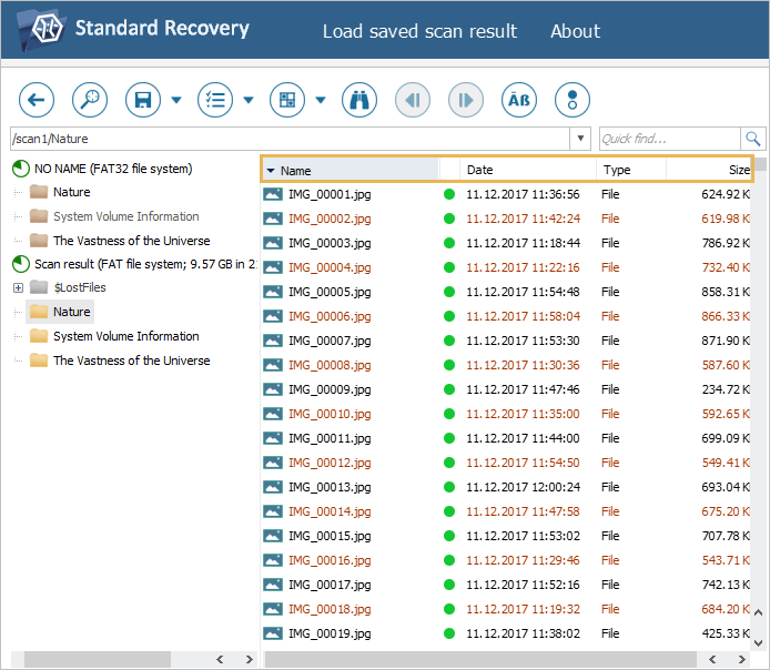 files and folders sorting criteria in explorer of ufs explorer program