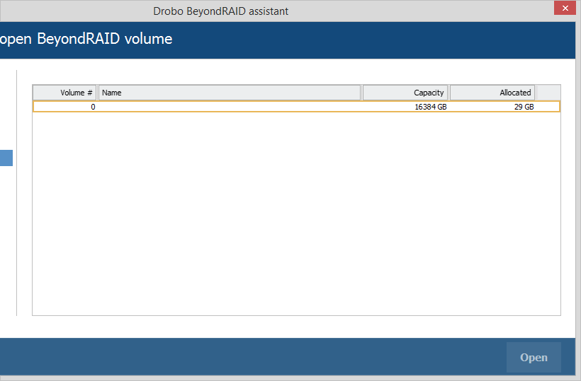 drobo volume found on selected configuration in drobo beyondraid assistant of ufs explorer raid recovery program