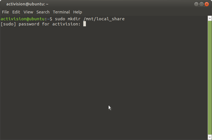 mount point folder creation in terminal