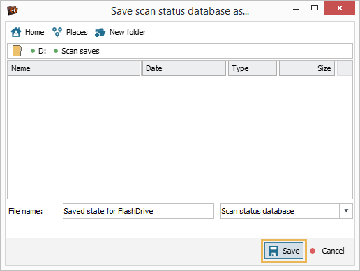save scan status database dialog in ufs explorer professional recovery program interface
