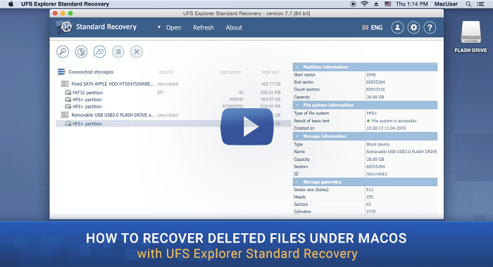 video tutorial of deleted files recovery from macos