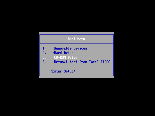 select cd-rom drive option in boot menu