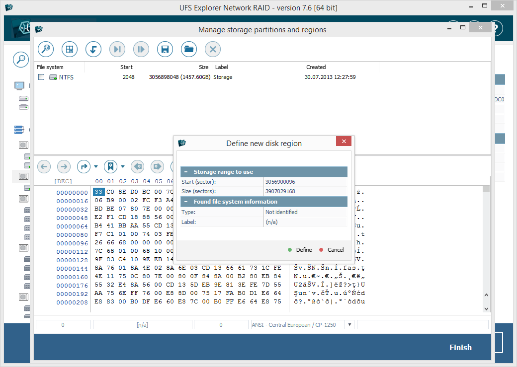 Скріншот UFS Explorer Network RAID