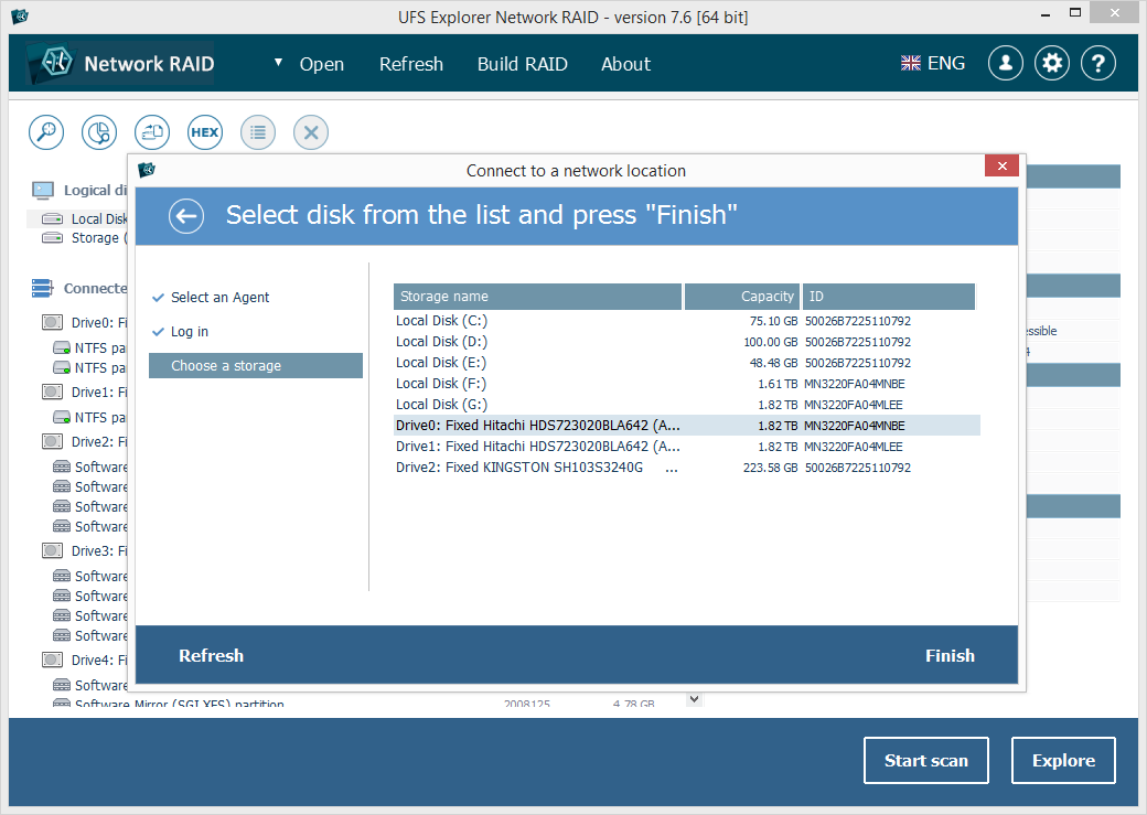 Скріншот UFS Explorer Network RAID