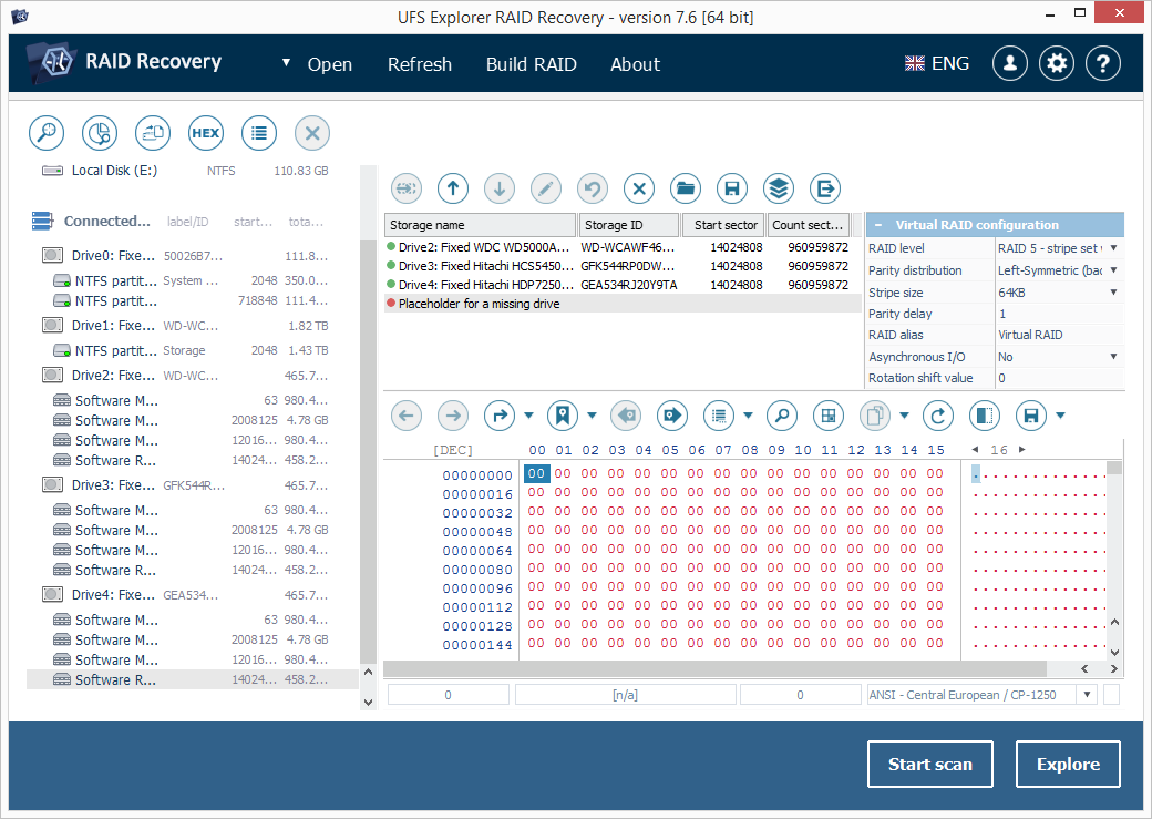 Скріншот з UFS Explorer RAID Recovery