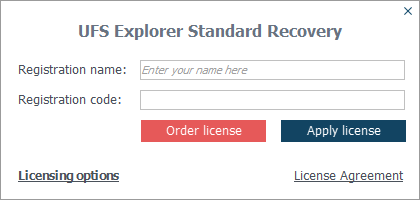 Знімок екрана UFS Explorer Standard Recovery
