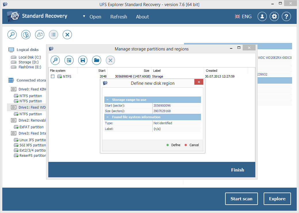 Знімок екрана UFS Explorer Standard Recovery